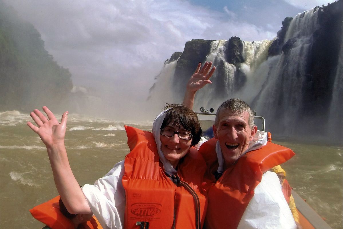 30 Charlotte And Jerome Ryan Enjoying The Brazil Iguazu Falls Boat Tour